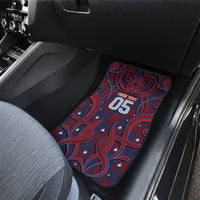 Custom Czech Republic Football Car Mats Art Nouveau Patterns With National Lion