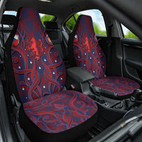 Czech Republic Football Car Seat Cover Art Nouveau Patterns With National Lion