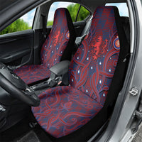 Czech Republic Football Car Seat Cover Art Nouveau Patterns With National Lion