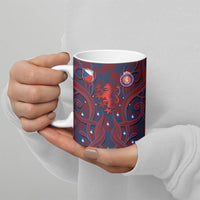 Custom Czech Republic Football Ceramic Mug Art Nouveau Patterns With National Lion