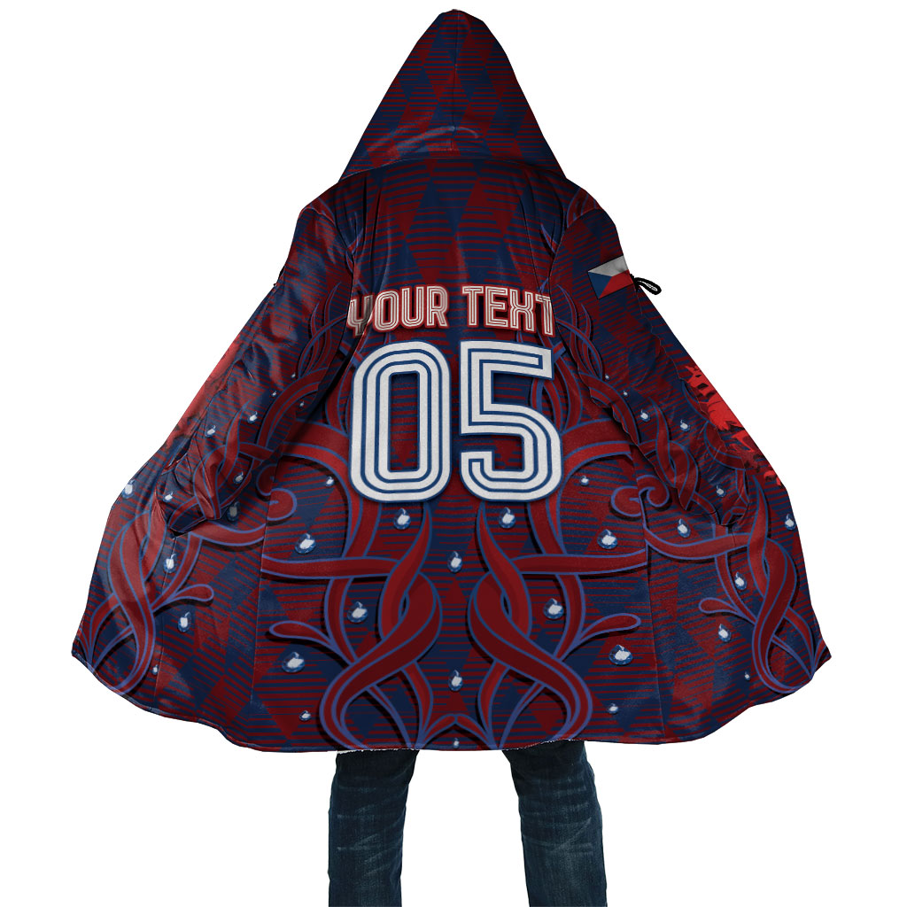 Custom Czech Republic Football Cloak Art Nouveau Patterns With National Lion