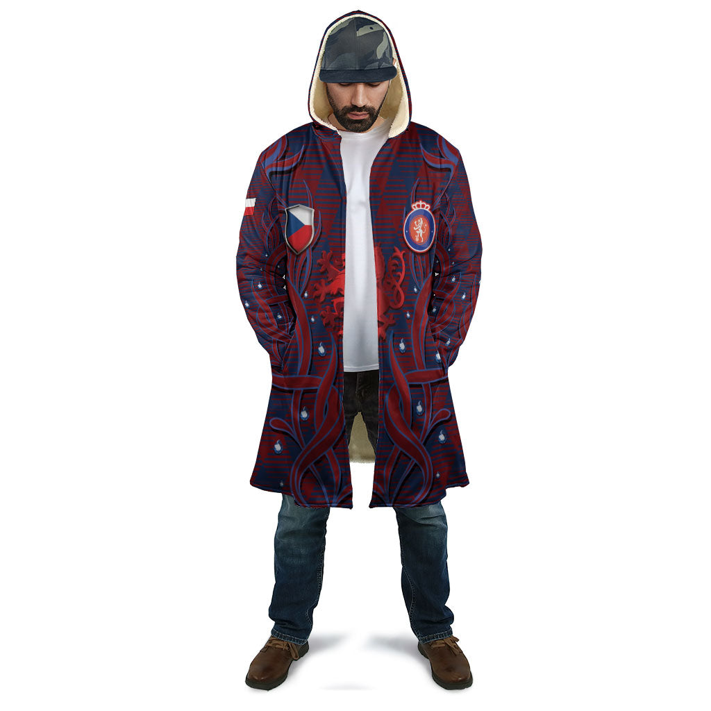 Custom Czech Republic Football Cloak Art Nouveau Patterns With National Lion