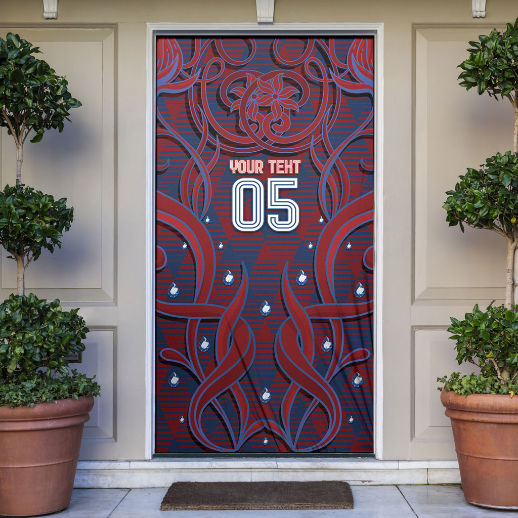 Custom Czech Republic Football Door Cover Art Nouveau Patterns With National Lion