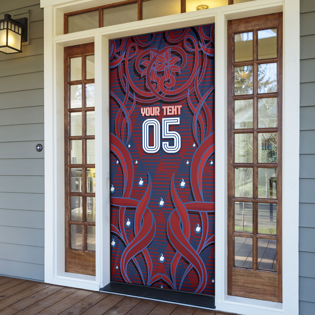 Custom Czech Republic Football Door Cover Art Nouveau Patterns With National Lion