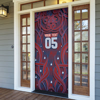 Custom Czech Republic Football Door Cover Art Nouveau Patterns With National Lion