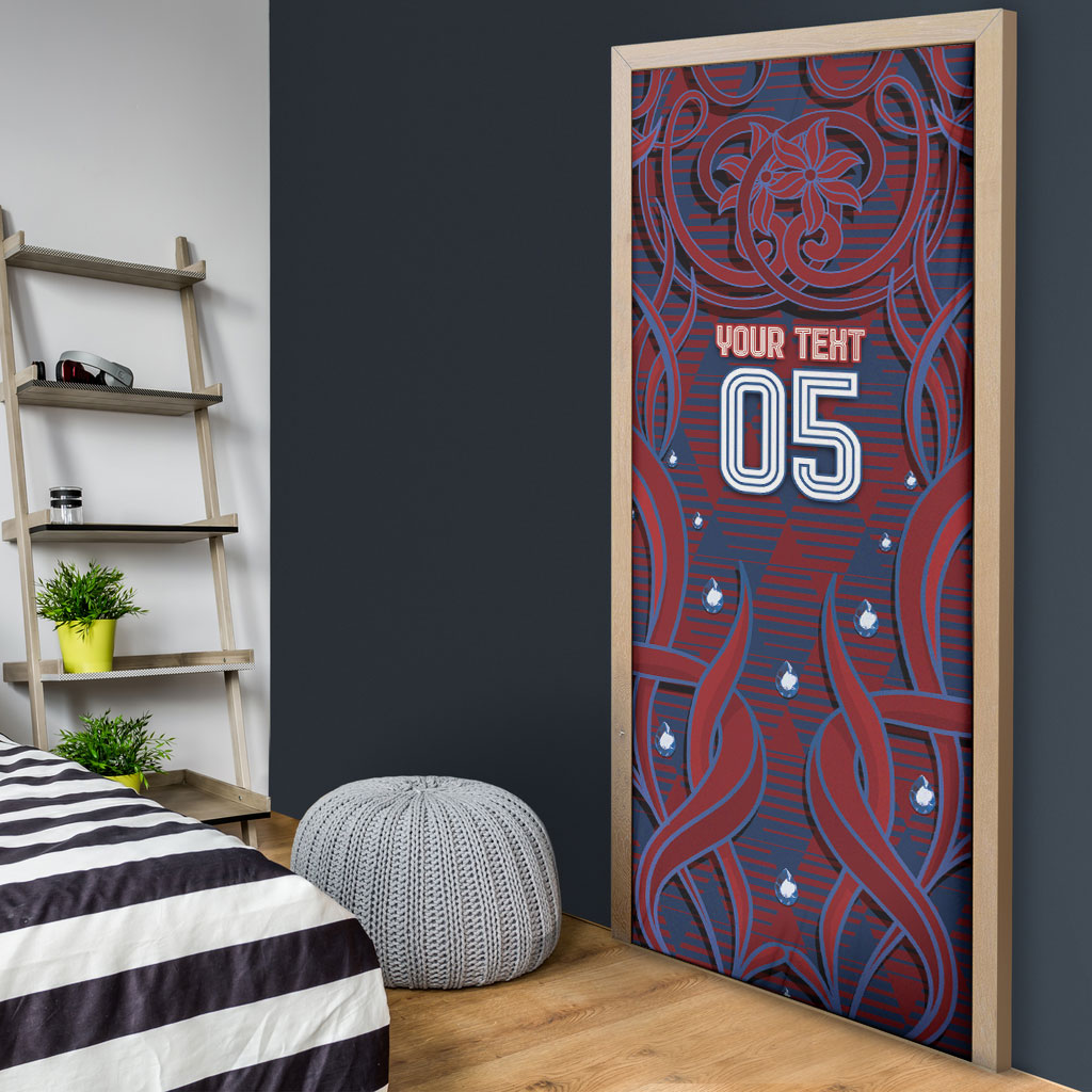 Custom Czech Republic Football Door Cover Art Nouveau Patterns With National Lion