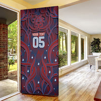 Custom Czech Republic Football Door Cover Art Nouveau Patterns With National Lion