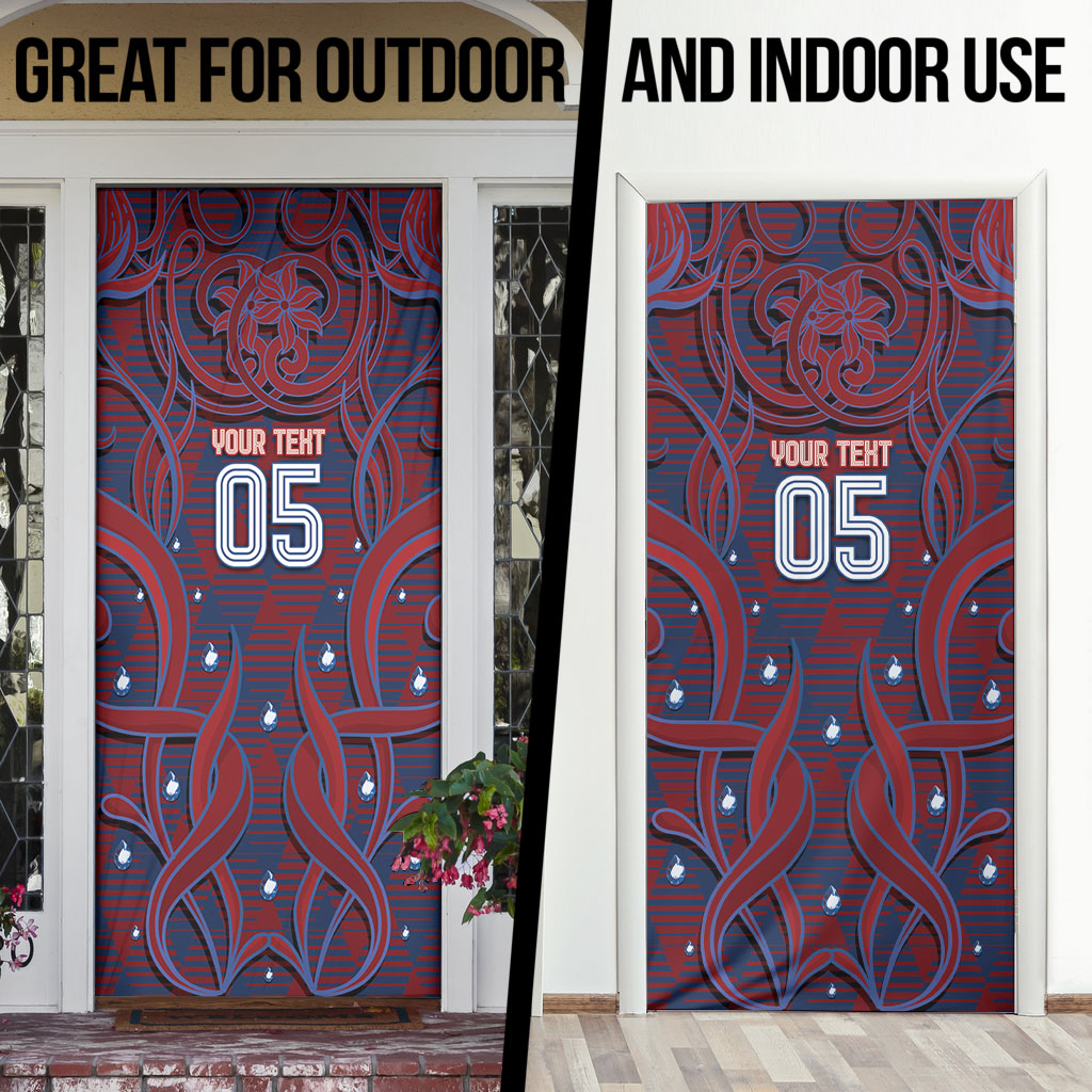 Custom Czech Republic Football Door Cover Art Nouveau Patterns With National Lion