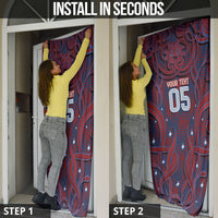 Custom Czech Republic Football Door Cover Art Nouveau Patterns With National Lion