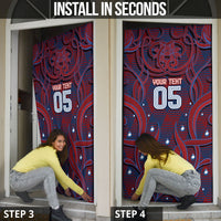 Custom Czech Republic Football Door Cover Art Nouveau Patterns With National Lion