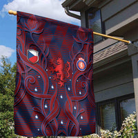 Czech Republic Football Garden Flag Art Nouveau Patterns With National Lion
