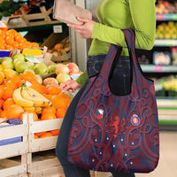 Czech Republic Football Grocery Bag Art Nouveau Patterns With National Lion