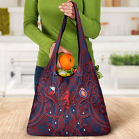 Czech Republic Football Grocery Bag Art Nouveau Patterns With National Lion