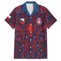 Custom Czech Republic Football Hawaiian Shirt Art Nouveau Patterns With National Lion