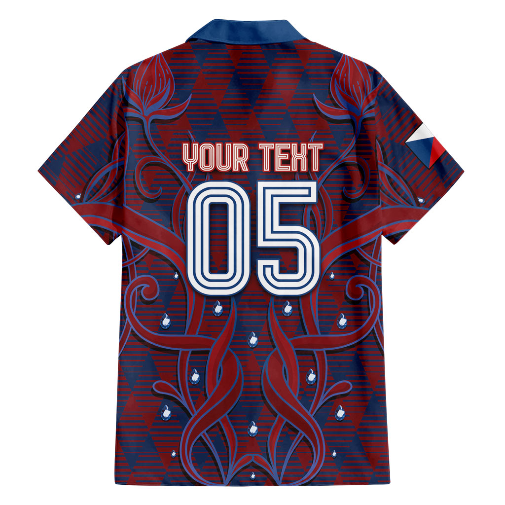 Custom Czech Republic Football Hawaiian Shirt Art Nouveau Patterns With National Lion