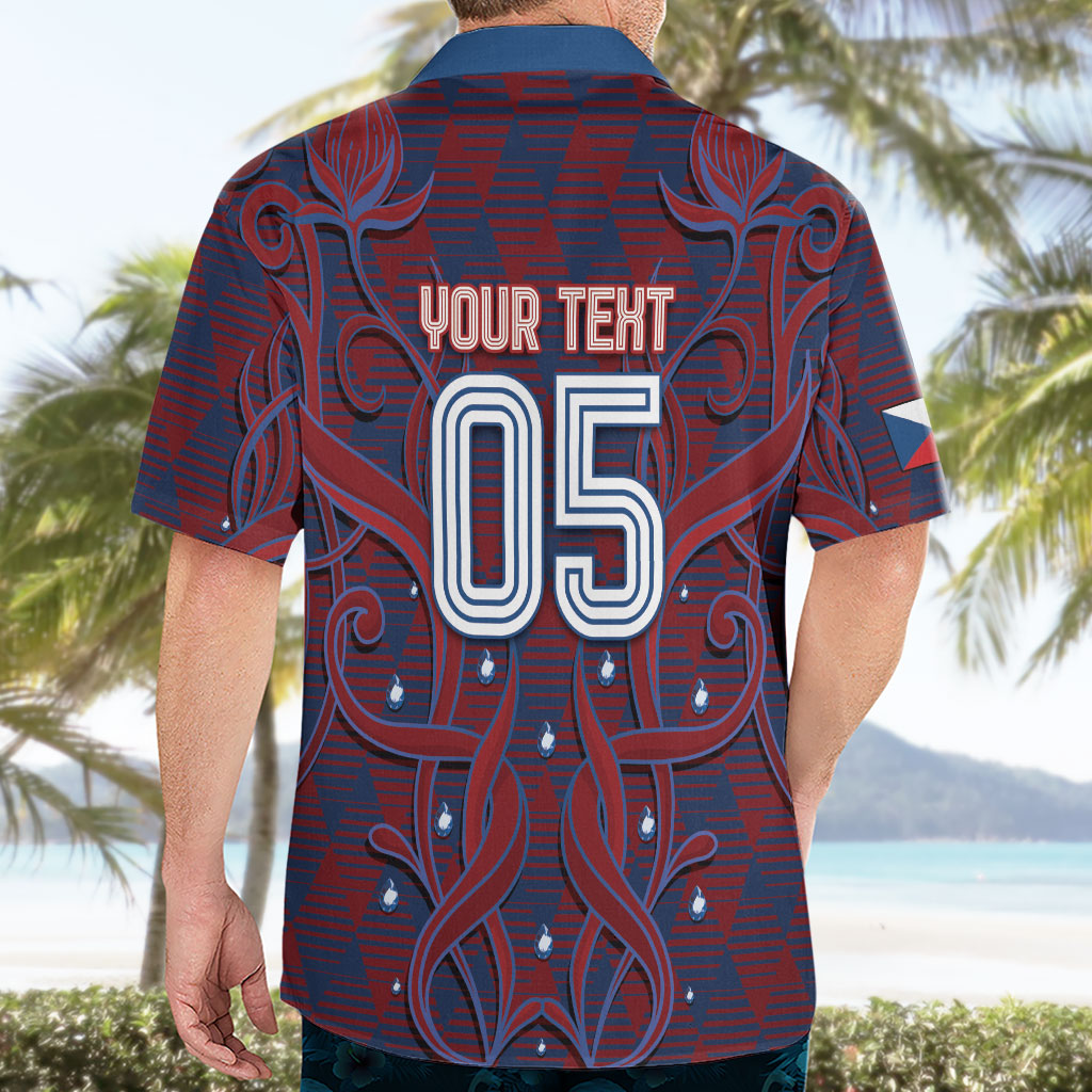Custom Czech Republic Football Hawaiian Shirt Art Nouveau Patterns With National Lion