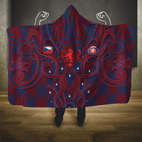 Czech Republic Football Hooded Blanket Art Nouveau Patterns With National Lion