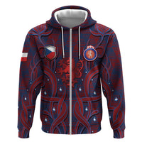 Custom Czech Republic Football Hoodie Art Nouveau Patterns With National Lion