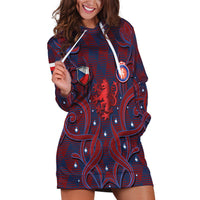 Custom Czech Republic Football Hoodie Dress Art Nouveau Patterns With National Lion