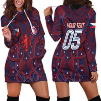 Custom Czech Republic Football Hoodie Dress Art Nouveau Patterns With National Lion