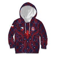 Custom Czech Republic Football Kid Hoodie Art Nouveau Patterns With National Lion