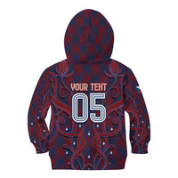 Custom Czech Republic Football Kid Hoodie Art Nouveau Patterns With National Lion