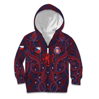 Custom Czech Republic Football Kid Hoodie Art Nouveau Patterns With National Lion