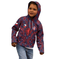 Custom Czech Republic Football Kid Hoodie Art Nouveau Patterns With National Lion