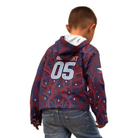 Custom Czech Republic Football Kid Hoodie Art Nouveau Patterns With National Lion