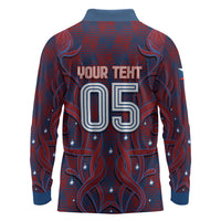 Custom Czech Republic Football Long Sleeve Polo Shirt Art Nouveau Patterns With National Lion