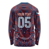 Custom Czech Republic Football Long Sleeve Shirt Art Nouveau Patterns With National Lion