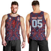 Custom Czech Republic Football Men Tank Top Art Nouveau Patterns With National Lion