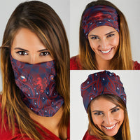 Czech Republic Football Neck Gaiter Art Nouveau Patterns With National Lion