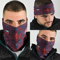 Czech Republic Football Neck Gaiter Art Nouveau Patterns With National Lion
