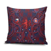 Czech Republic Football Pillow Cover Art Nouveau Patterns With National Lion