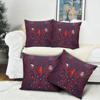 Czech Republic Football Pillow Cover Art Nouveau Patterns With National Lion