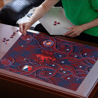 Czech Republic Football Puzzle Art Nouveau Patterns With National Lion