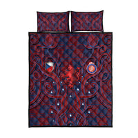 Czech Republic Football Quilt Bed Set Art Nouveau Patterns With National Lion