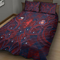 Czech Republic Football Quilt Bed Set Art Nouveau Patterns With National Lion