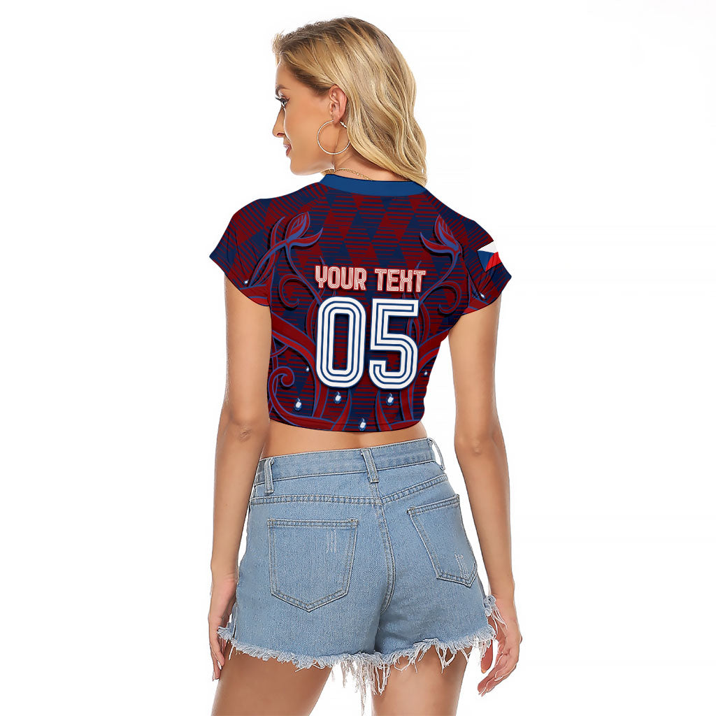 Custom Czech Republic Football Raglan Cropped T Shirt Art Nouveau Patterns With National Lion