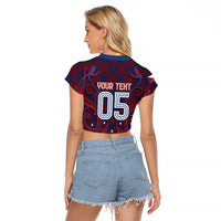 Custom Czech Republic Football Raglan Cropped T Shirt Art Nouveau Patterns With National Lion