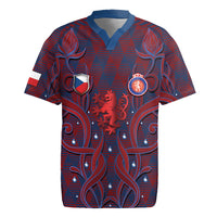 Custom Czech Republic Football Rugby Jersey Art Nouveau Patterns With National Lion