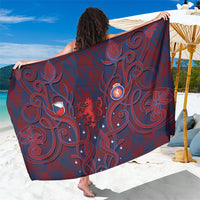 Czech Republic Football Sarong Art Nouveau Patterns With National Lion