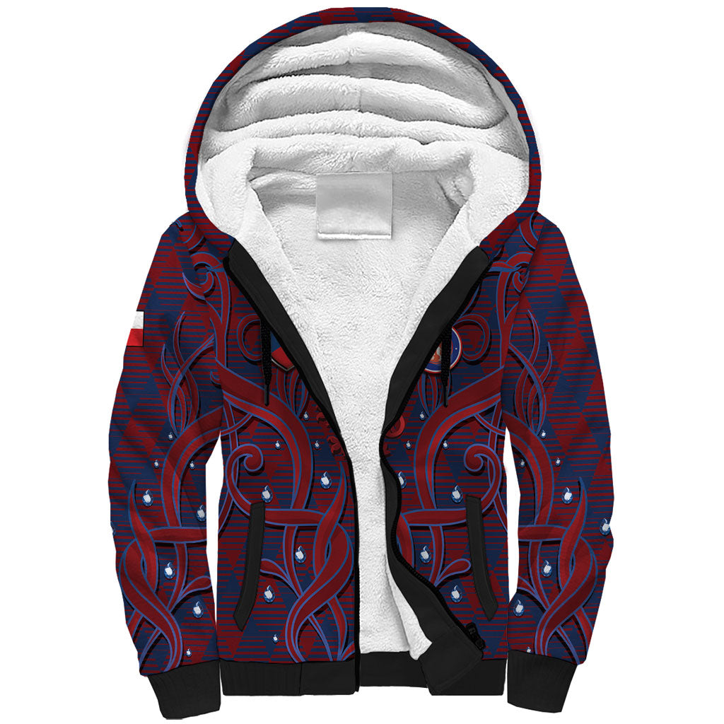 Custom Czech Republic Football Sherpa Hoodie Art Nouveau Patterns With National Lion