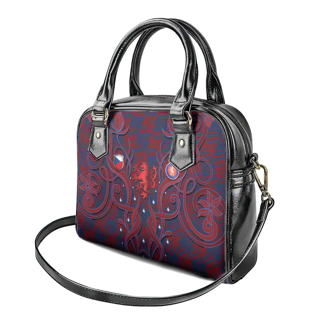 Czech Republic Football Shoulder Handbag Art Nouveau Patterns With National Lion