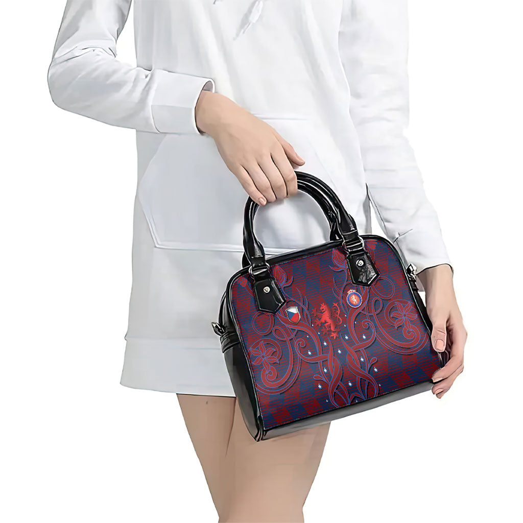 Czech Republic Football Shoulder Handbag Art Nouveau Patterns With National Lion