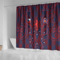 Czech Republic Football Shower Curtain Art Nouveau Patterns With National Lion