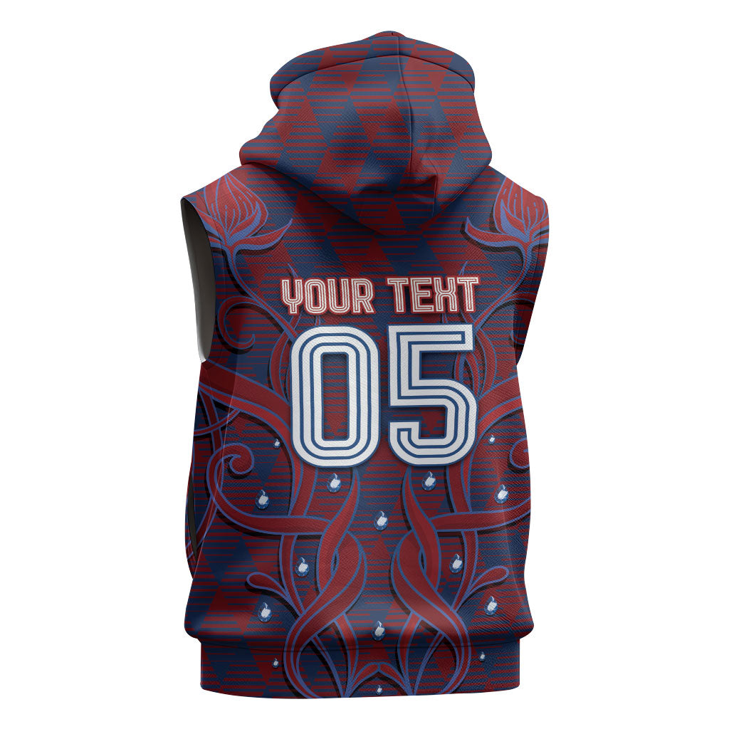 Custom Czech Republic Football Sleeveless Hoodie Art Nouveau Patterns With National Lion