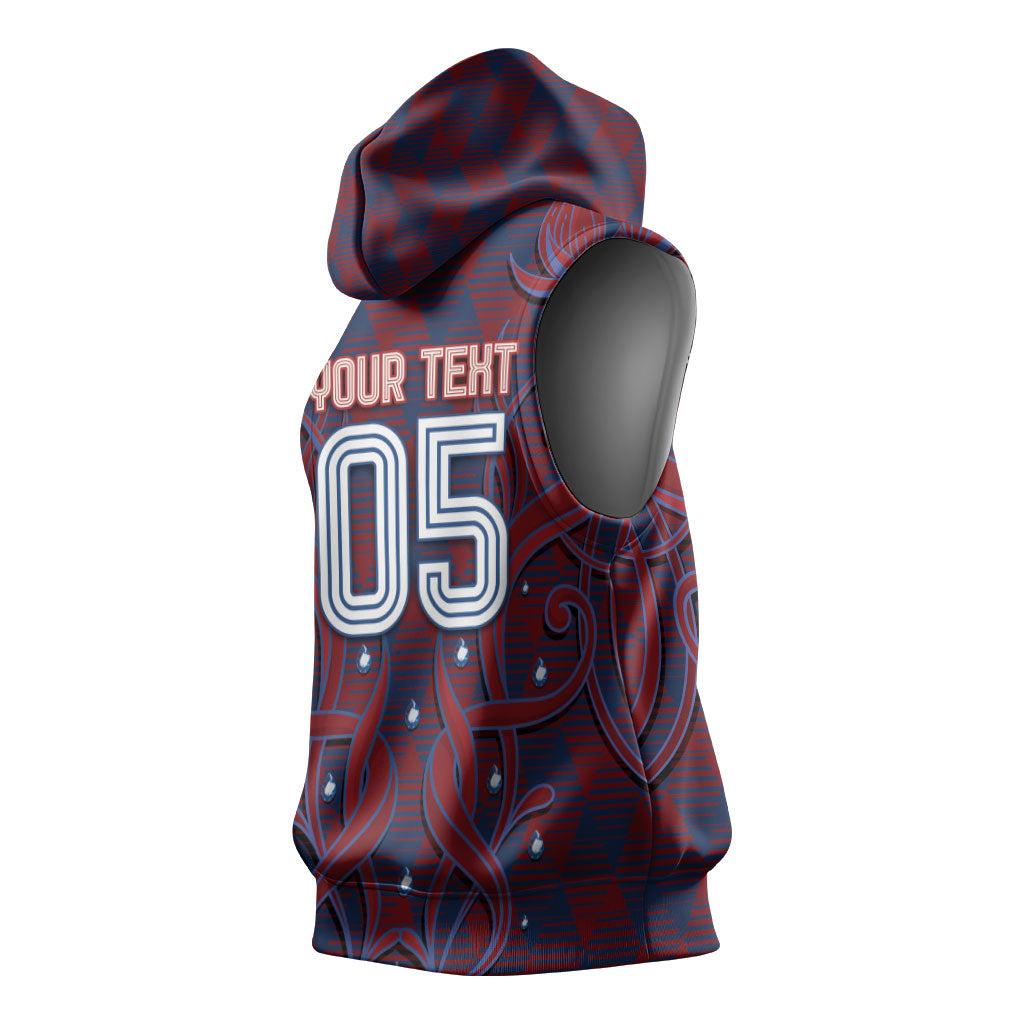 Custom Czech Republic Football Sleeveless Hoodie Art Nouveau Patterns With National Lion