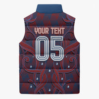 Custom Czech Republic Football Sleeveless Puffer Jacket Art Nouveau Patterns With National Lion